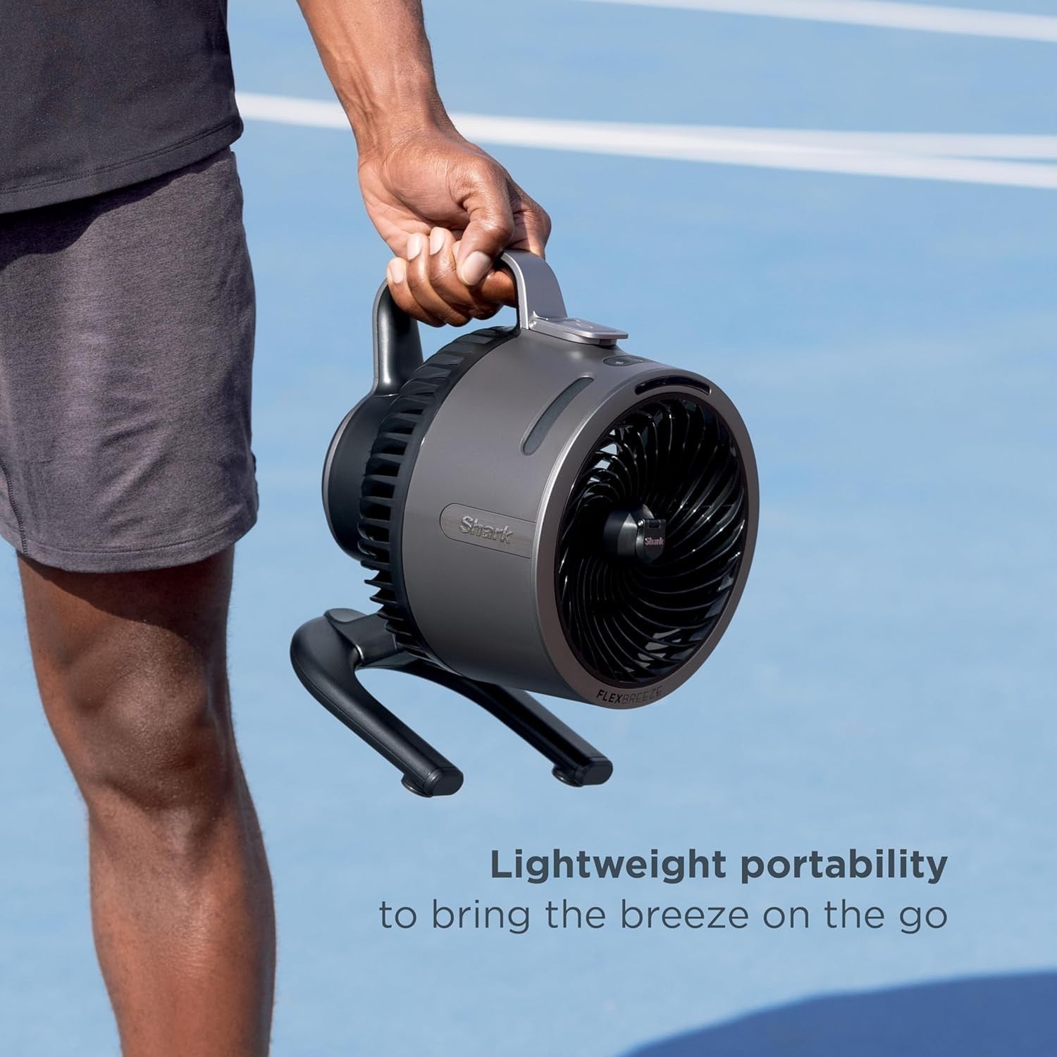 Blue Portable Misting Fan – 5-Speed Rechargeable Table Fan LED & Cooling Spray