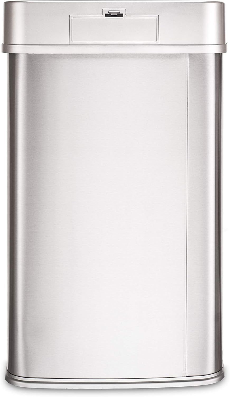 13 Gallon Touchless Motion Sensor Trash Can Silver Trim Lid