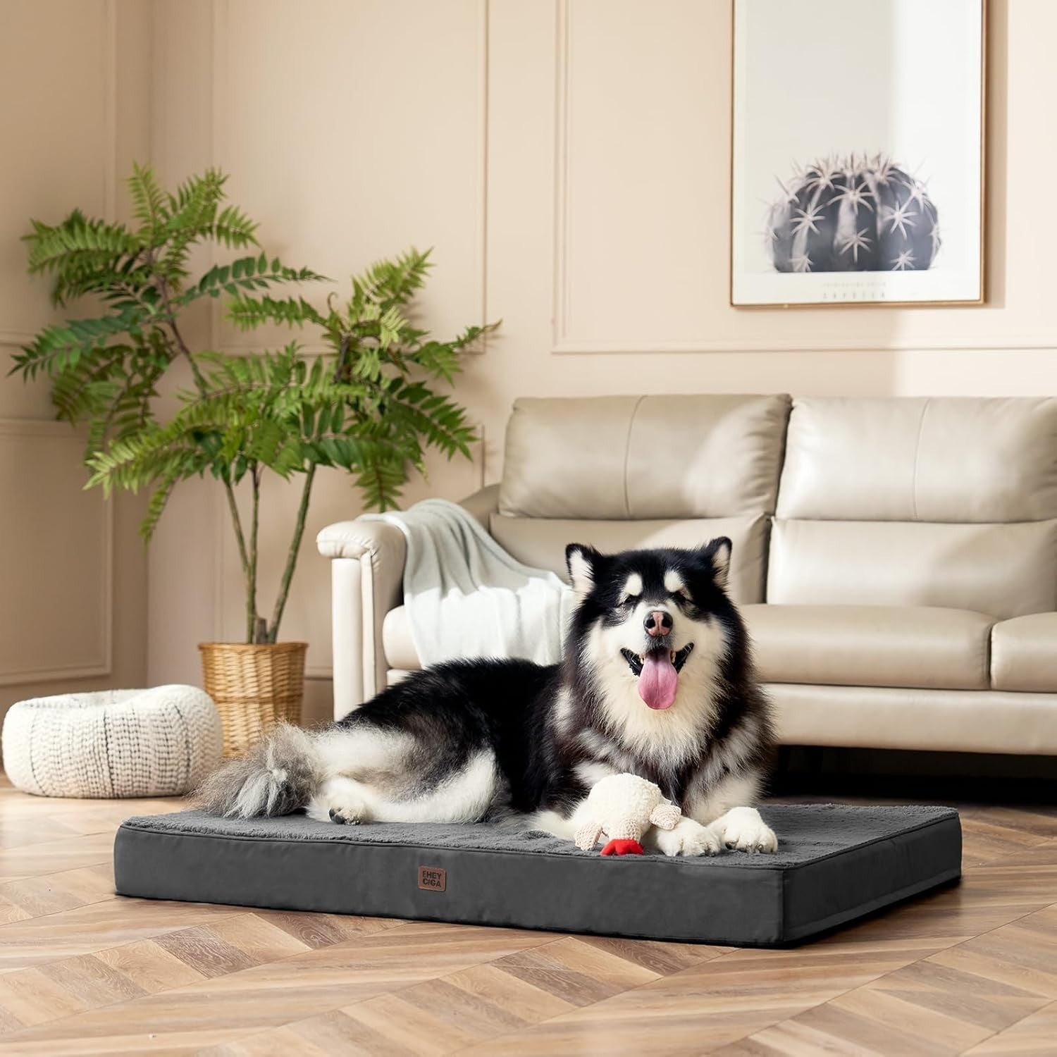 XL Orthopedic Dog Bed Mattress Egg Crate Foam 112x81x9cm Grey