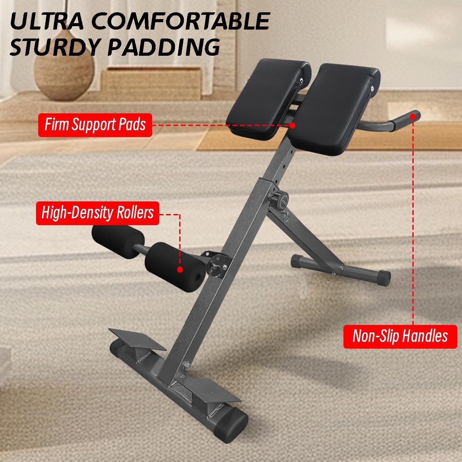 Foldable Hyperextension Roman Chair Adjustable Back Extension Home Gym