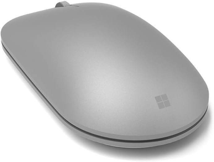 Slim Bluetooth Mouse Silver Low Profile 12 Month Battery