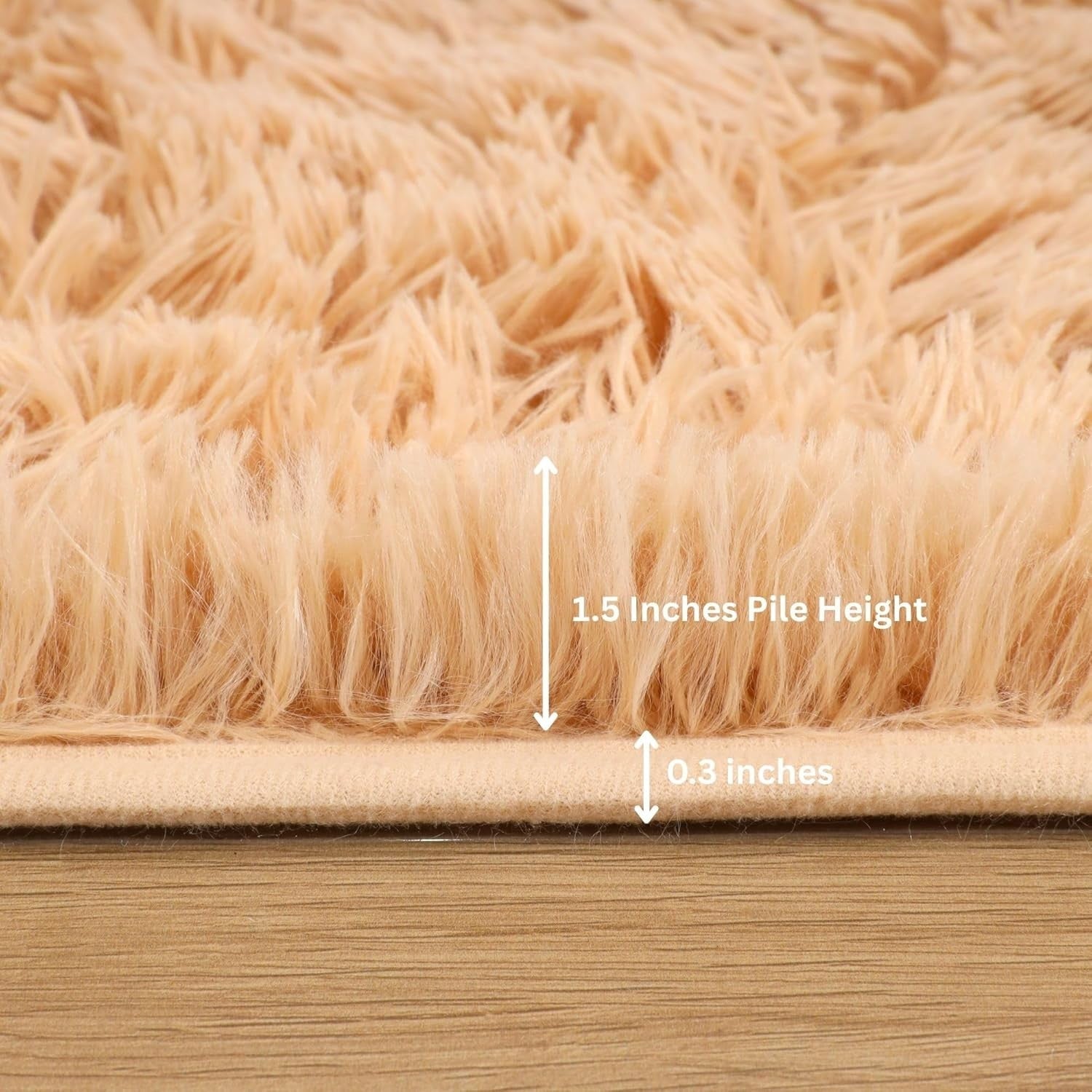 Beige Hallway Runner Rug 80x300cm Soft Fluffy Non-Slip Shaggy Carpet Long Area
