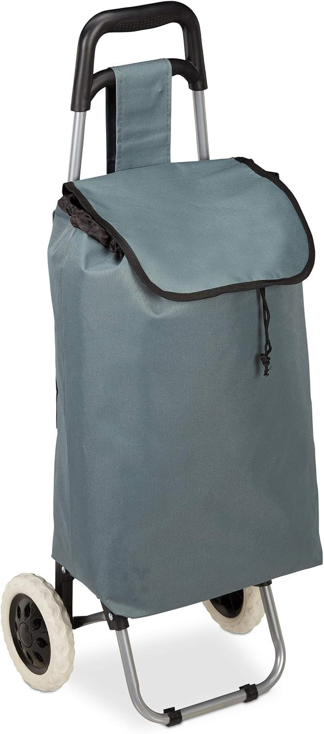 Folding Shopping Trolley Wheels Removable 28L Grocery Bag Lightweight