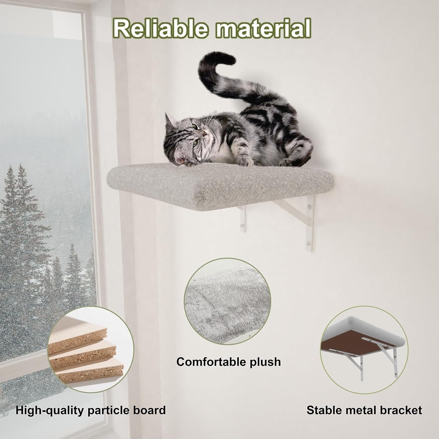 Cat Wall Shelves Set 5pcs Climbing Frame Bridge Condo Scratching Posts