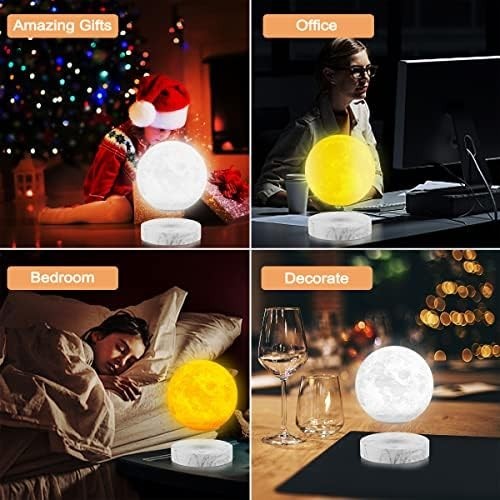 Floating Moon Lamp 3D Magnetic Levitating Light 3 Color LED