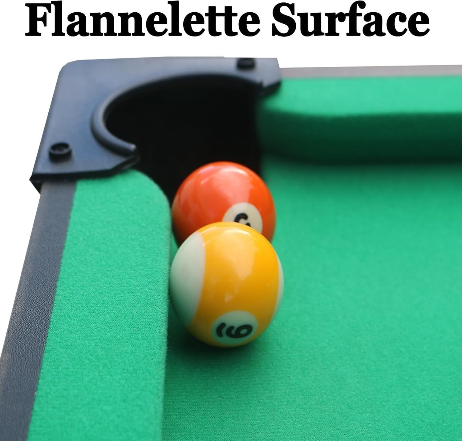 6FT Home Snooker Pool Table Folding Space Saver w Cues Balls Set