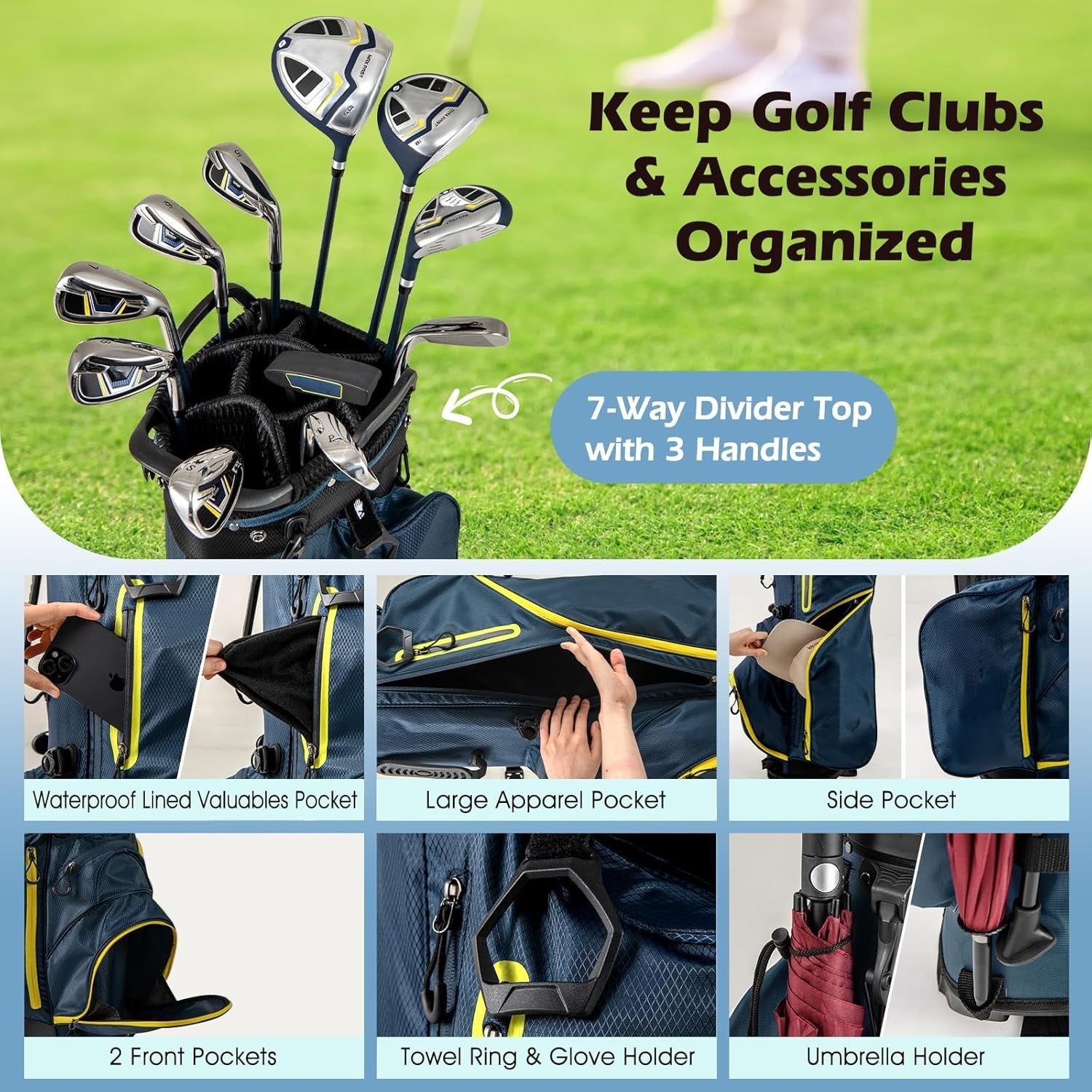 Ladies Right Hand Complete Golf Set 12pc 460cc Driver Hybrids Stand Bag