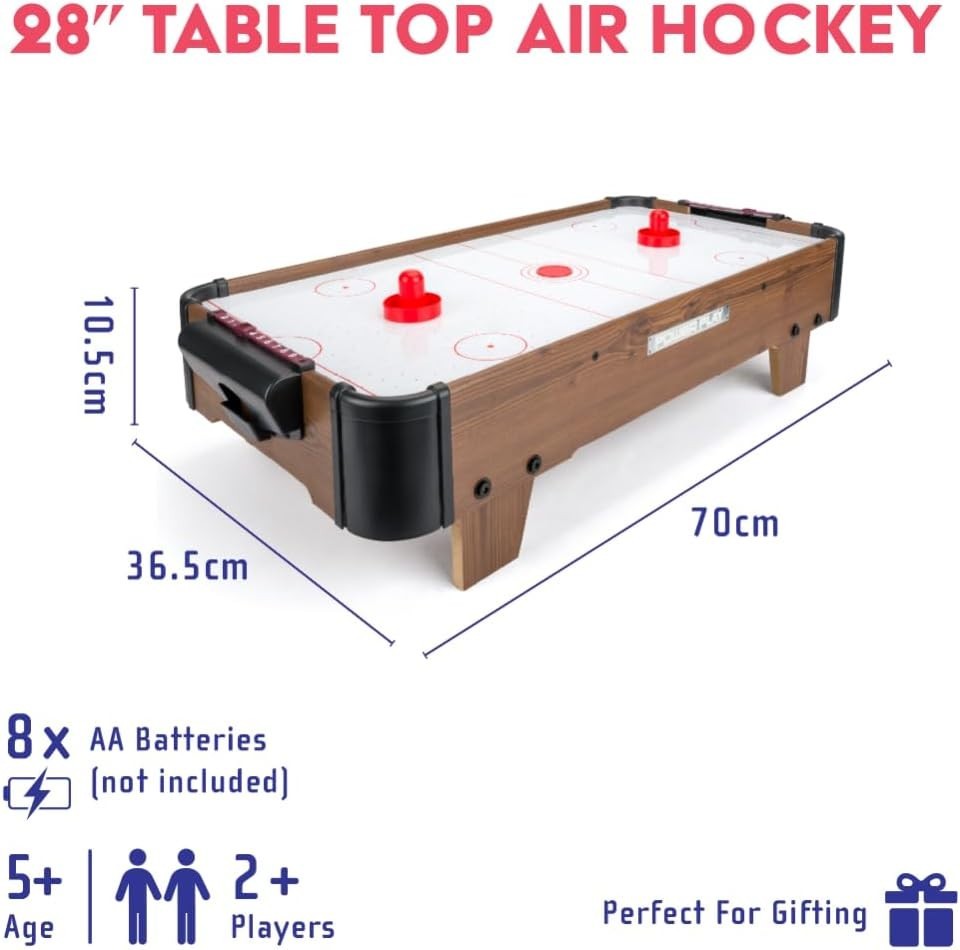 28 Inch Air Hockey Table Portable Wooden Game Kids Adults Indoor