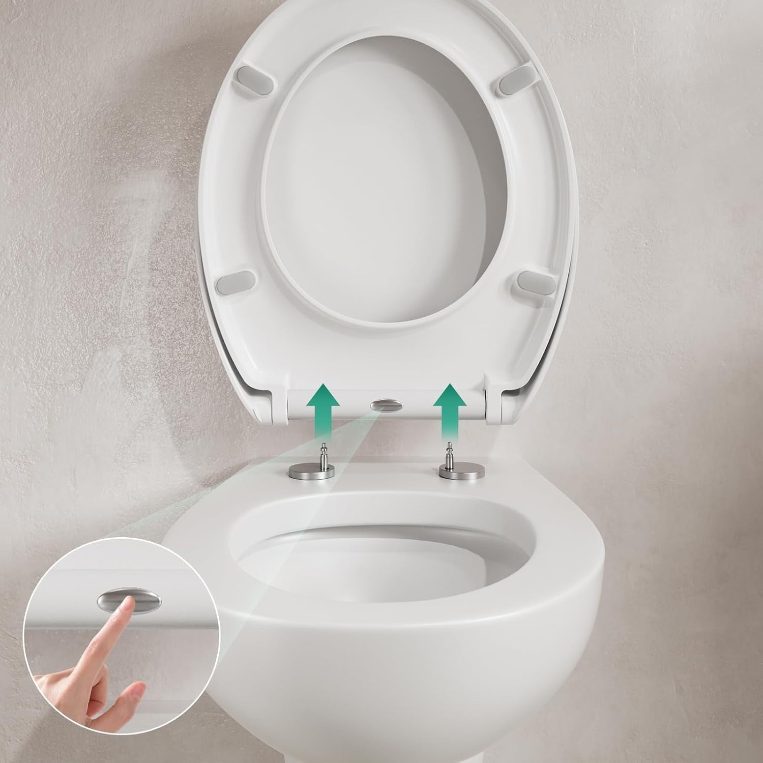 Luxury O Shape Soft Close Toilet Seat White Quick Release Heavy Duty 45x37.5cm