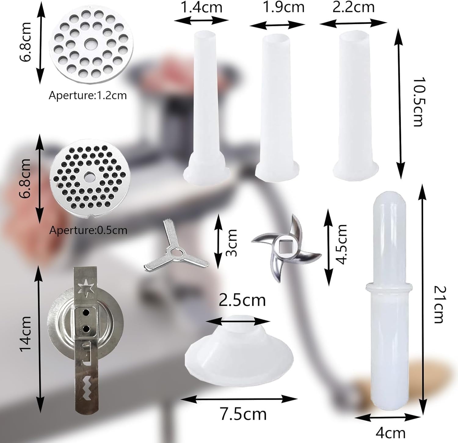 Stainless Steel Manual Meat Grinder Sausage Maker Clamp Mincer