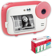 Kids Instant Print Camera 15MP HD Photo Video Camera + 6 Paper Rolls