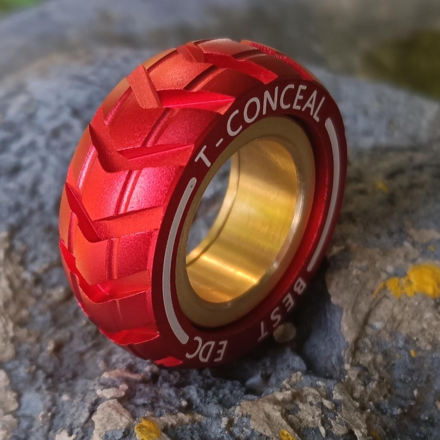Red Magnetic Fidget Ring Stainless Steel Haptic Stress Relief EDC