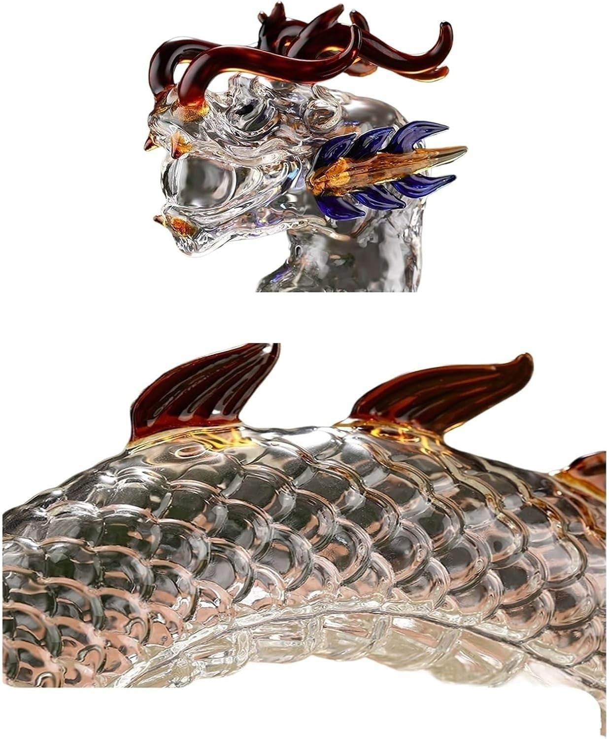 1000ml Dragon Whiskey Decanter – Handcrafted Glass Liquor Bottle Gift Display