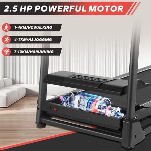 Foldable 15% Incline Treadmill 2.5HP Home Office Running Machine