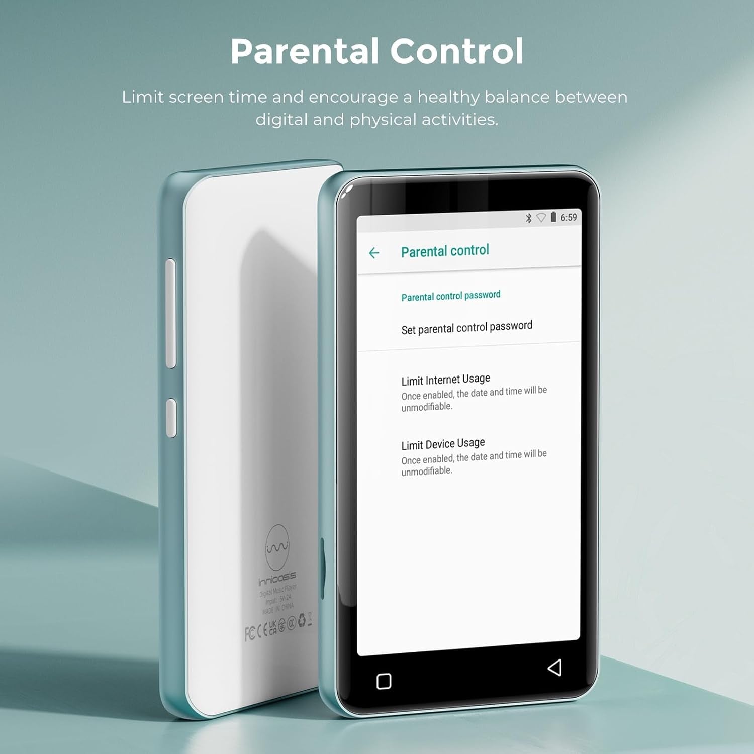 80GB MP3 Player WiFi Bluetooth 4" Touch Parental 1TB