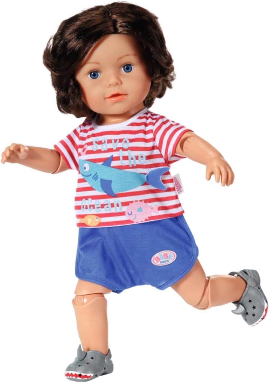 43cm Boy Doll Soft Body Poseable Joints Hair Outfit Accessories