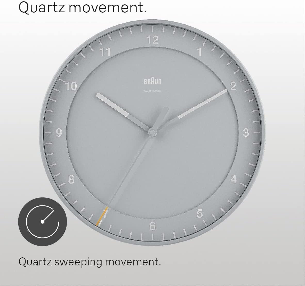 30cm Grey Wall Clock Silent Sweep | Easy Read, Modern Office & Home Clock