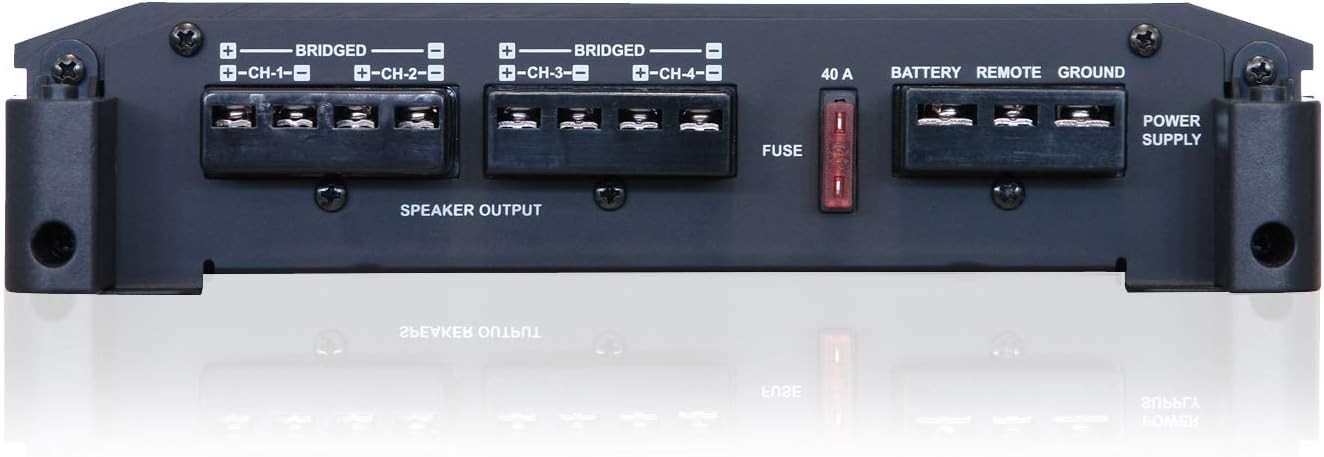 4-Channel Car Amplifier Class A/B Mosfet Thermal DC-DC PWM 28x24x5.2cm