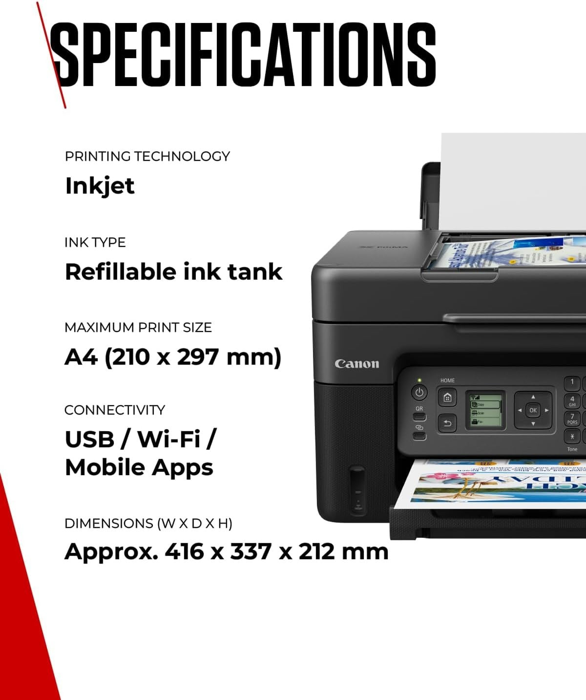 Wireless Colour MegaTank All-in-One Printer Copy Scan Fax Auto-Duplex
