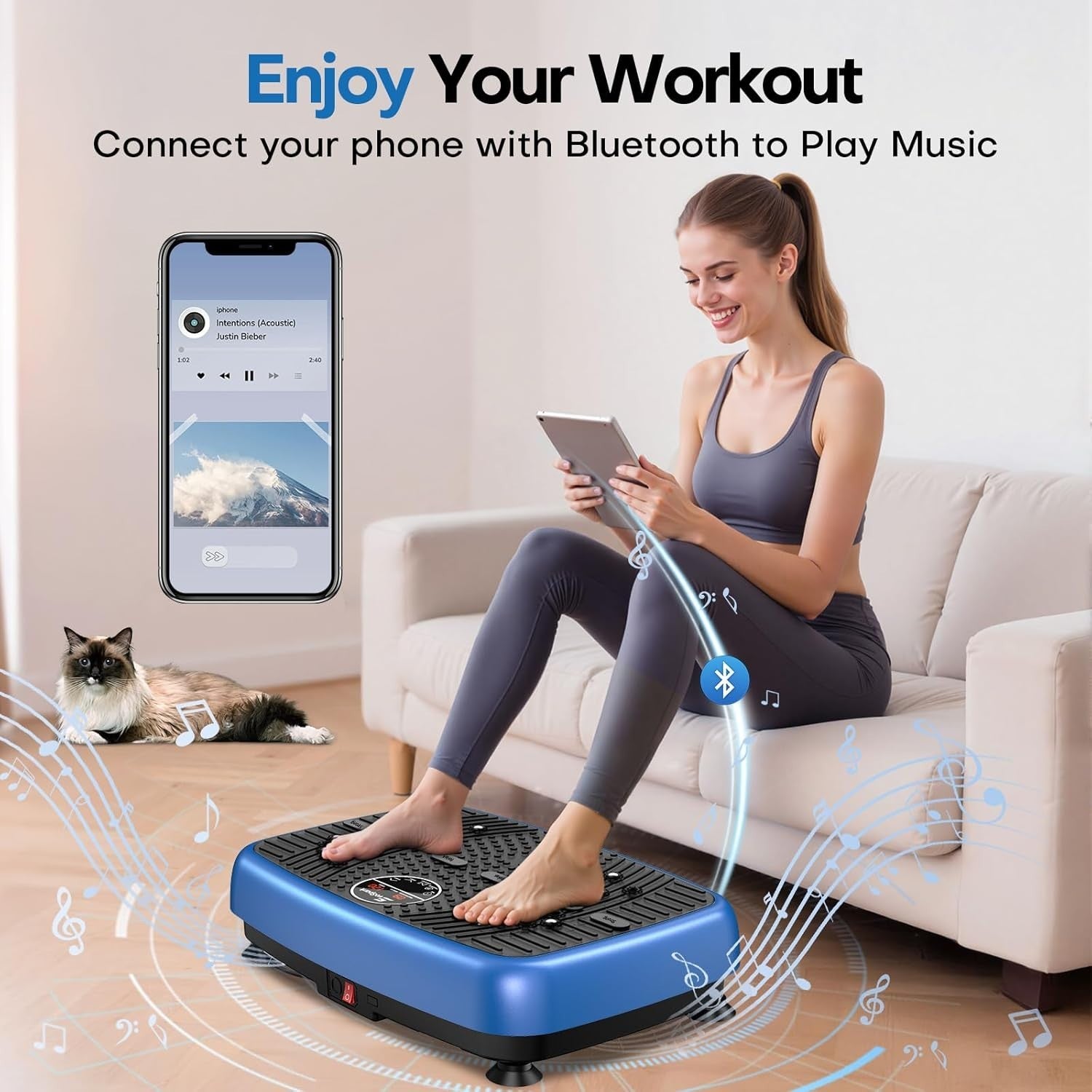 Vibration Plate Exercise Machine 2D 4D Dual Motor 120 Speeds 450LB
