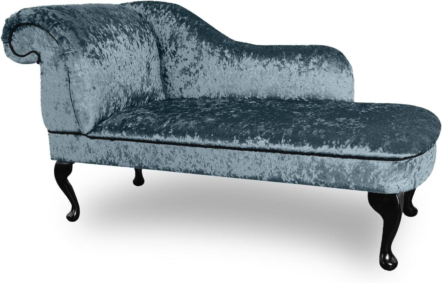 Luxury Midnight Velvet Chaise Lounge – Left Hand, Handmade & Tufted Seat
