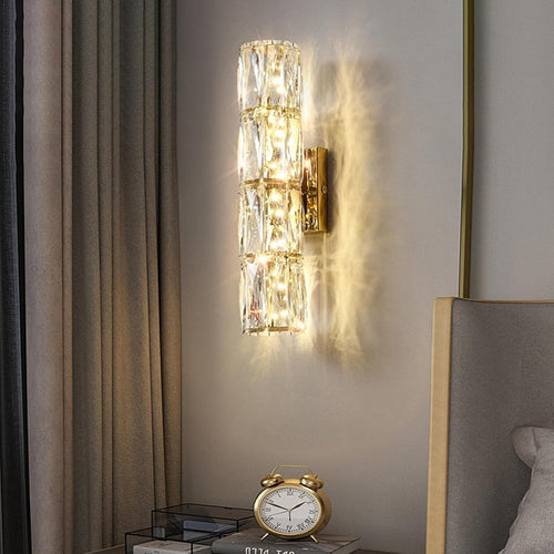 Crystal LED Wall Light Gold Sconce G4 Modern Lamp Warm White Hallway Decor