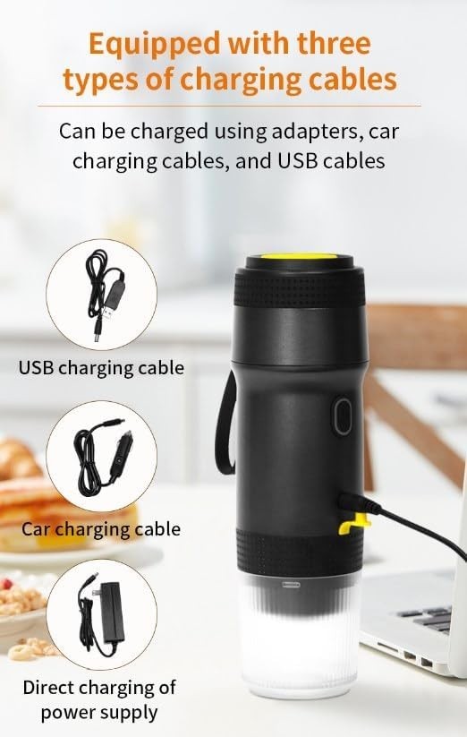 Portable Electric Espresso Maker 3-in-1 Self-Heating USB Rechargeable Machine