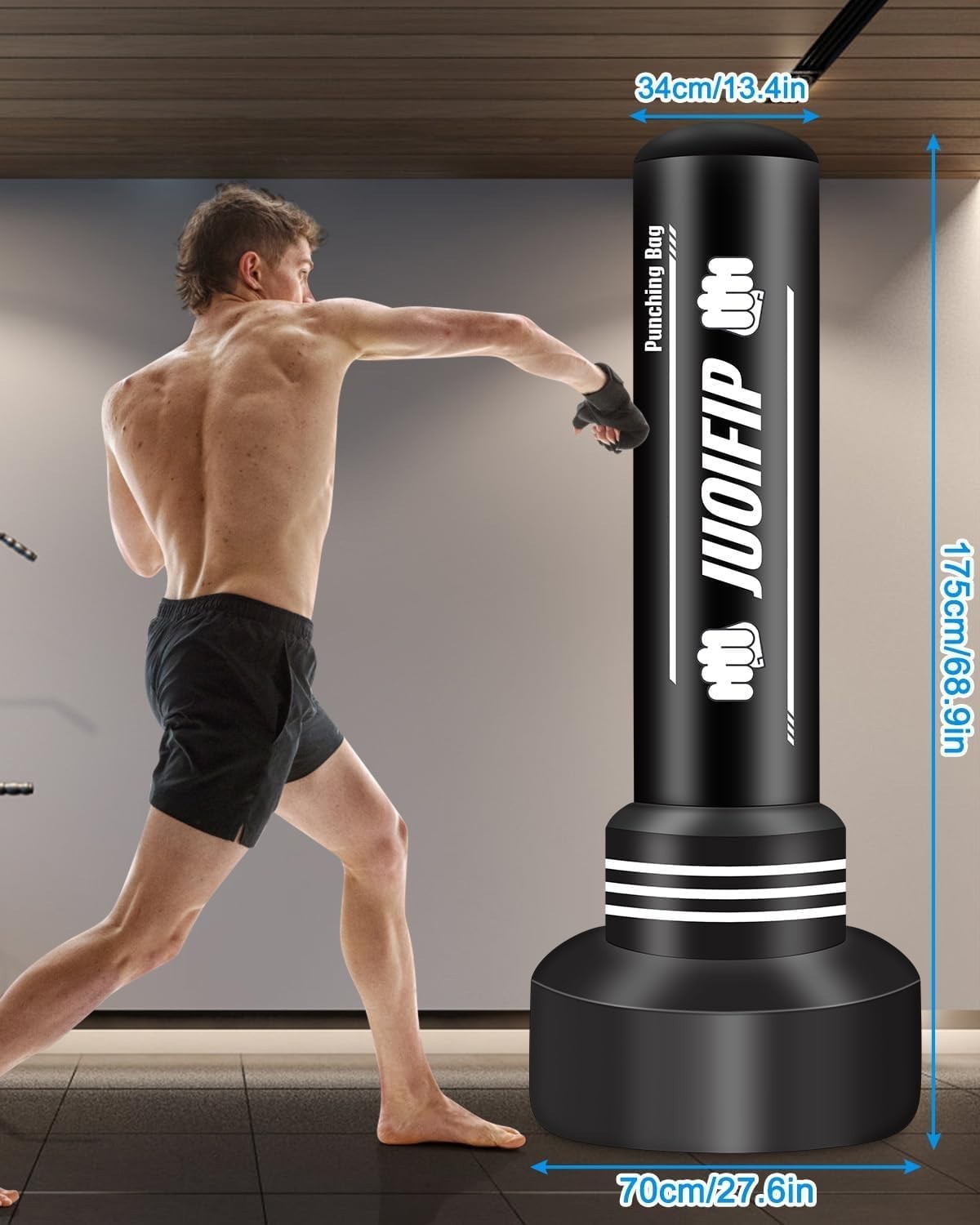 70in Inflatable Standing Punch Bag MMA Kickboxing Fitness Trainer