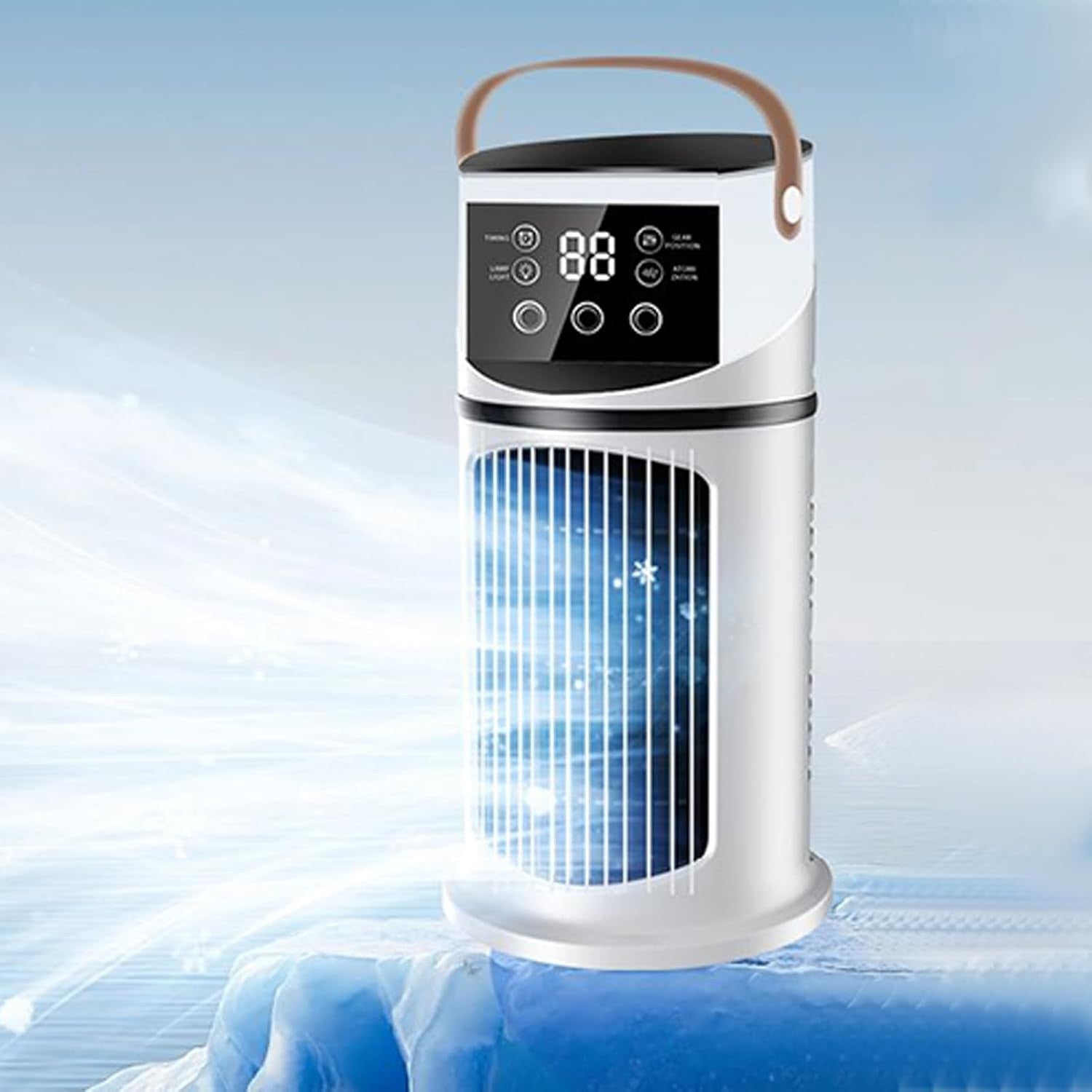 Small Portable Air Cooler Fan – 9 Speed Quiet Desktop Mini AC Unit Room Cooling