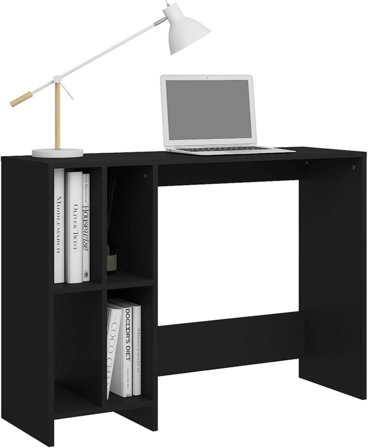 Black Wooden Computer Desk 102x35x75cm Modern Home Office Study Table