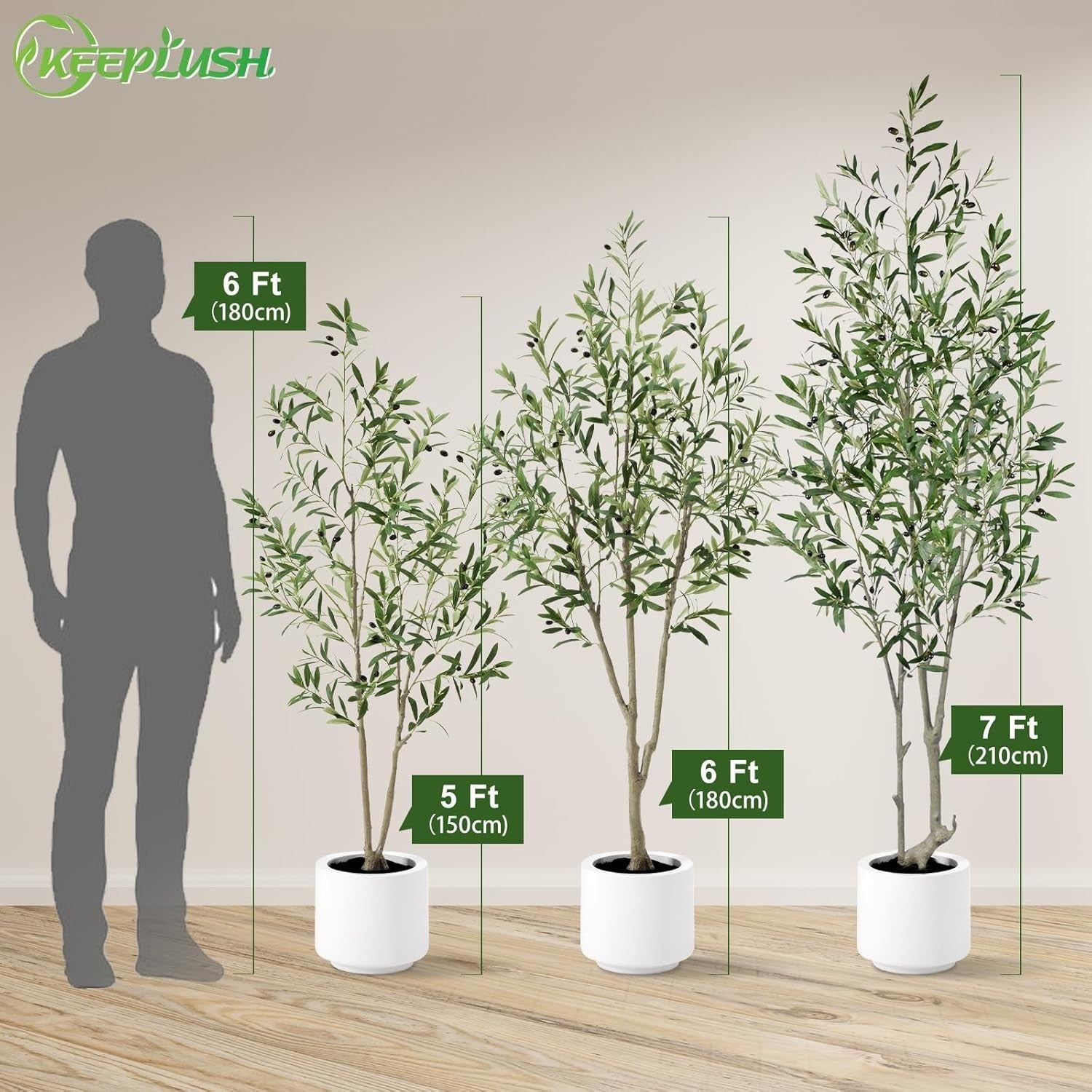 5ft Artificial Olive Tree 150cm, Lifelike Leaves & Fruits, Tall Faux Plant Decor