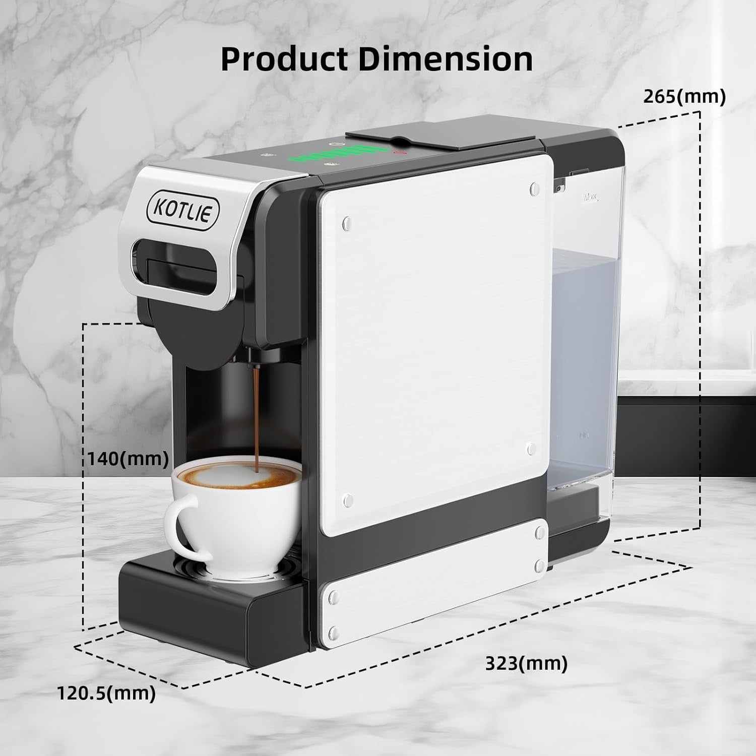 19Bar Automatic Espresso Coffee Machine | 1L Tank