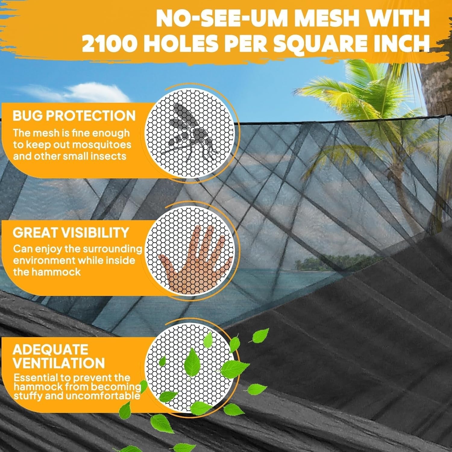 Camping Hammock with Bug Net | 290x140cm | 300kg Capacity | Complete Outdoor Kit
