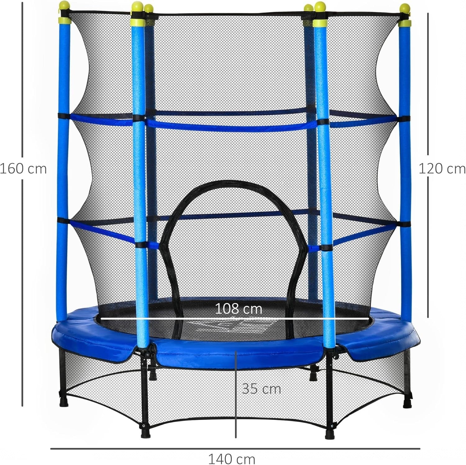 4.6FT Kids Trampoline with Safety Net Indoor Outdoor Ages 3-10