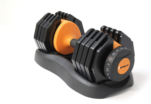 Single Adjustable Dumbbell 2.5–25kg Dial Weight Compact Home Gym