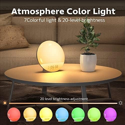 Sunrise Alarm Clock Wake Up Light White Noise FM Radio for Heavy Sleepers