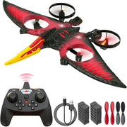 Aooess Dinosaur RC Airplane Drone for Kids USB Rechargeable Flying Toy