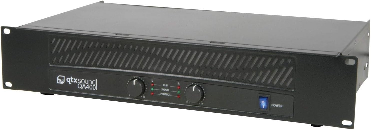 QA400 400W Stereo Power Amplifier 2U Rack Mount Balanced Inputs