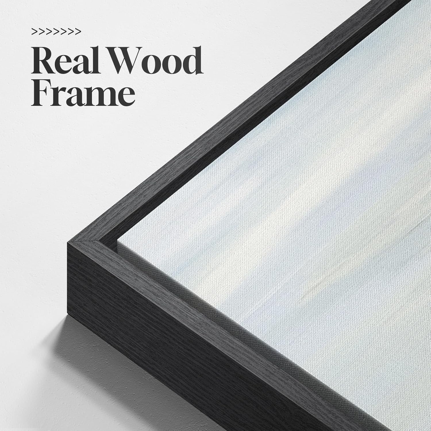 Framed Blue Abstract Coastal Canvas Wall Art 30x30 in Home Decor