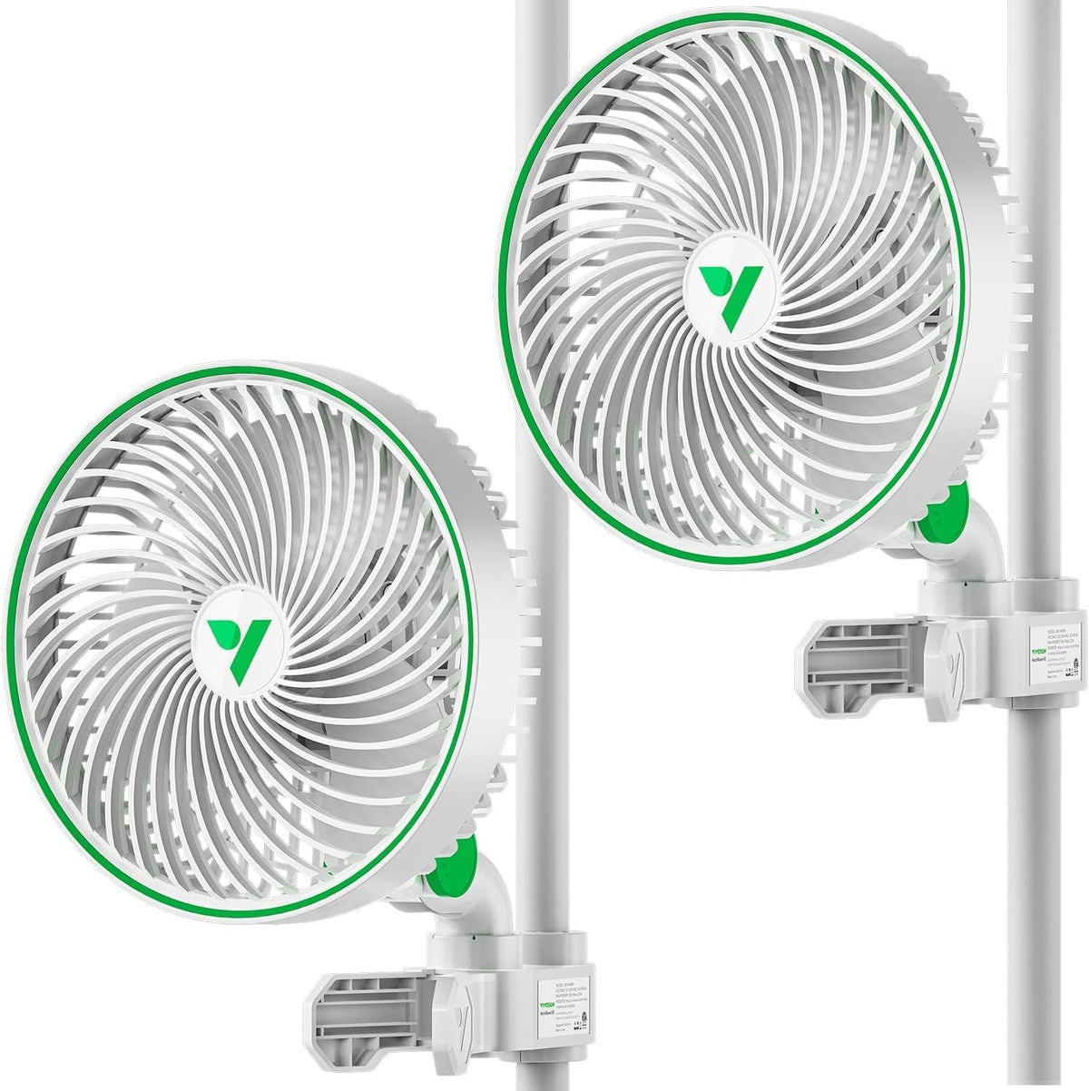 White 2-Pack Smart WiFi Clip-On Fans – 6" Oscillating EC Motor Quiet Cooling
