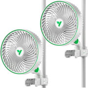 White 2-Pack Smart WiFi Clip-On Fans – 6" Oscillating EC Motor Quiet Cooling
