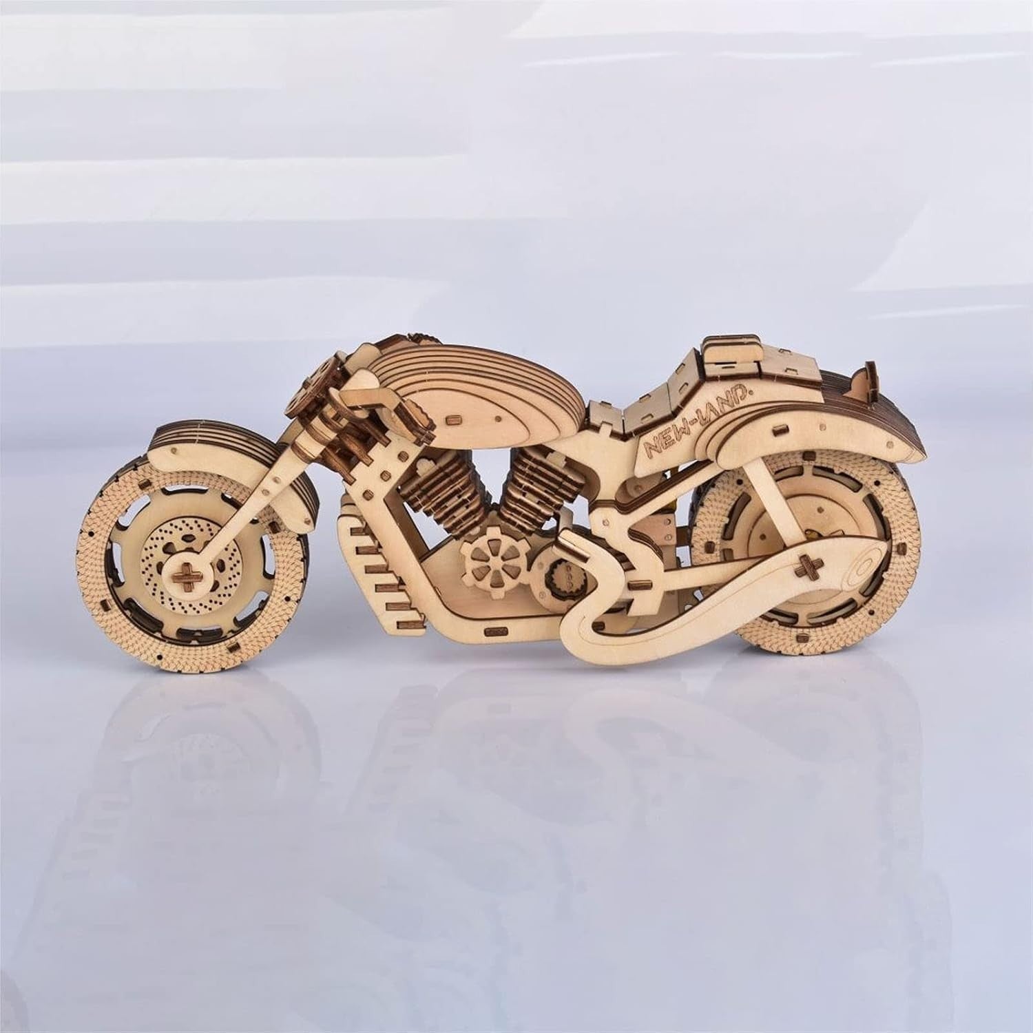 3D Wooden Motorcycle Puzzle Model Kit - DIY STEM Craft, Educational Gift 14+