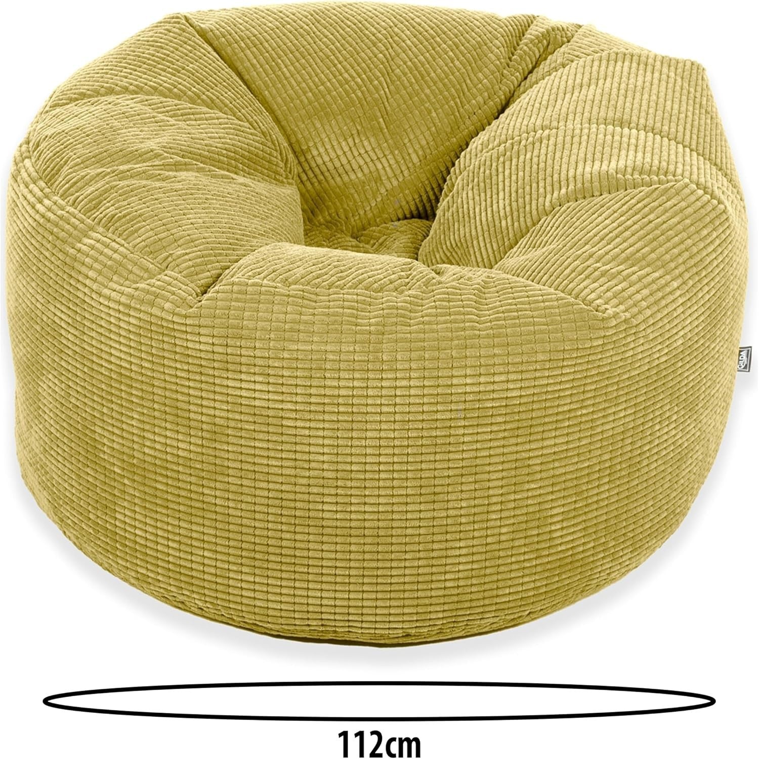 Monster Corduroy Bean Bag Chair Lime XL Soft Lounge Seat Adult Kids