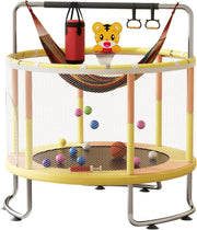 60in Kids Trampoline with Swing Gym Bar Indoor Outdoor 440LB