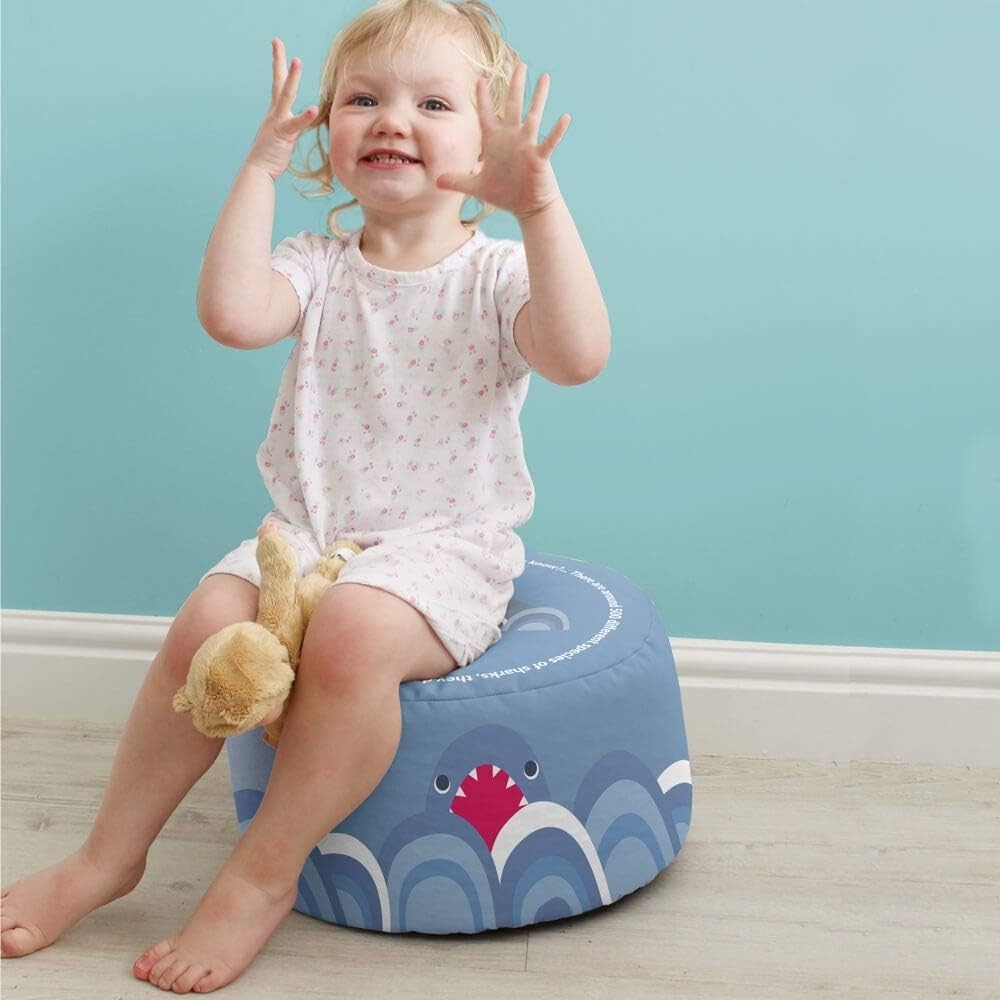 Toddler Bean Bag Chair with Footstool | Durable Kids Room Seat | Washable