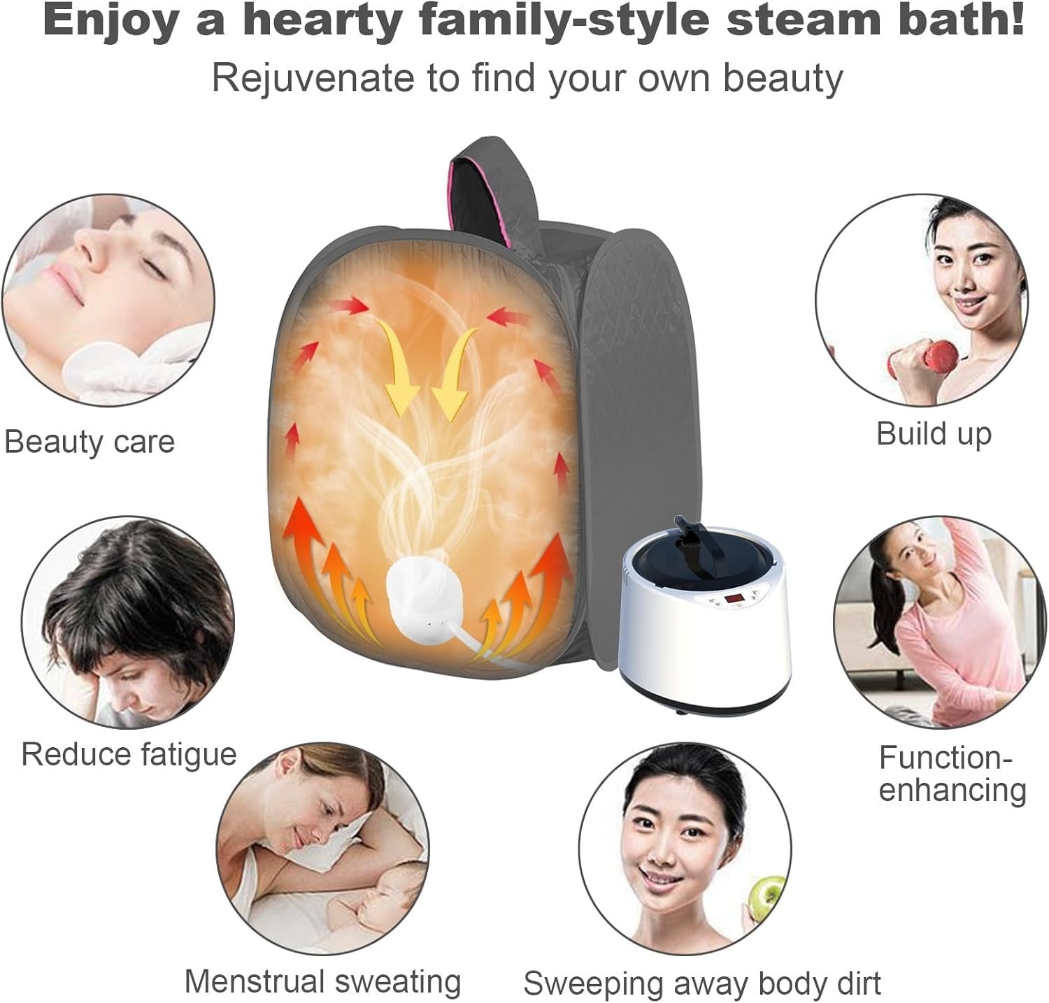 Portable Folding Sauna Box w/ 2L Steam Generator & Remote – Home Spa Tent