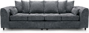 4 Seater Sofa Dark Grey Chenille Large Couch Modern Comfortable Seating