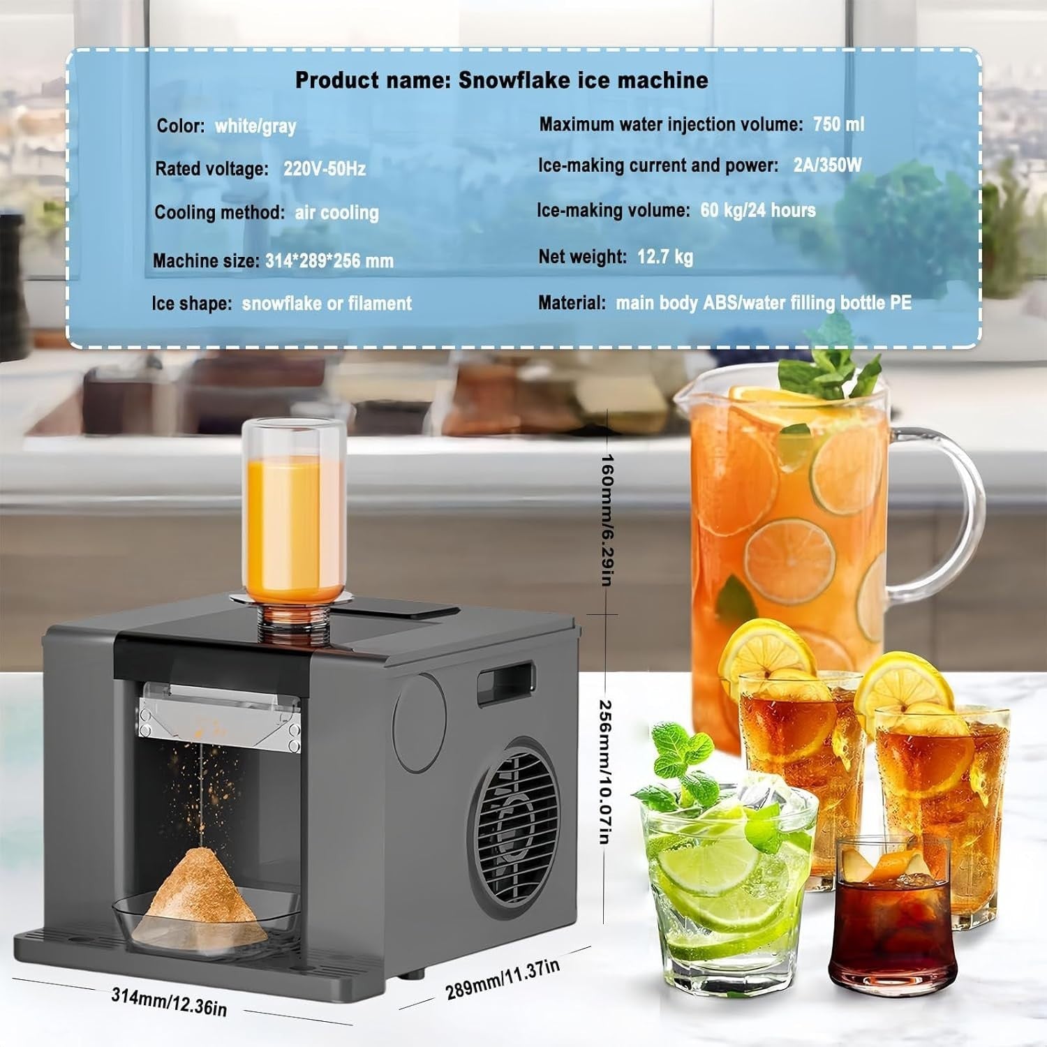 Commercial Snowflake Ice Shaver Electric Ice Crusher 12lb Party Slush Maker