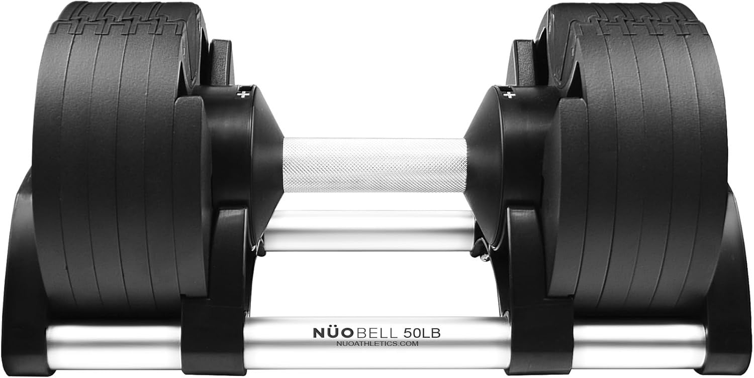 50lb Adjustable Dumbbell Single Quick Dial Compact Home Strength Weight