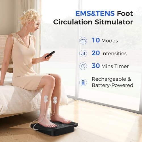 EMS TENS Foot Massager 10 Modes 20 Intensities Plantar Fasciitis Relief